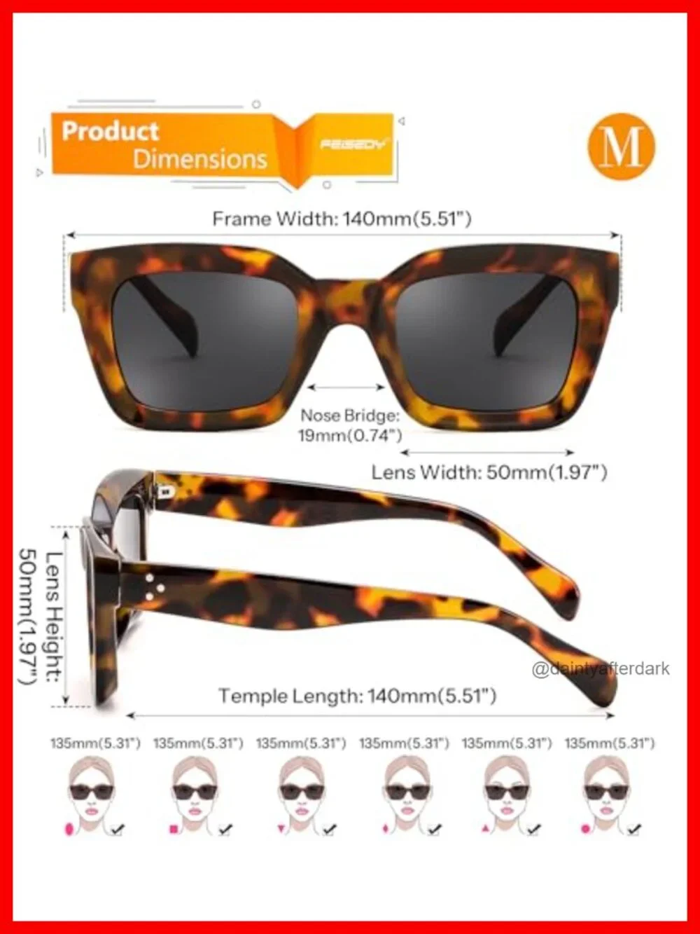 Square Chunky Frame Sunglasses UV400 Protection Vintage Style